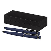 Набор ручек Attashe Solution, черный (ручка шариковая, роллер) в подарочной коробке Cagliari, синий