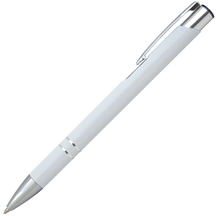 Ручка шариковая, COSMO HEAVY, металлическая, белая/серебристая
